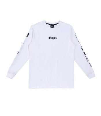 Playaz Gangsta Long Sleeve White - playaz.my