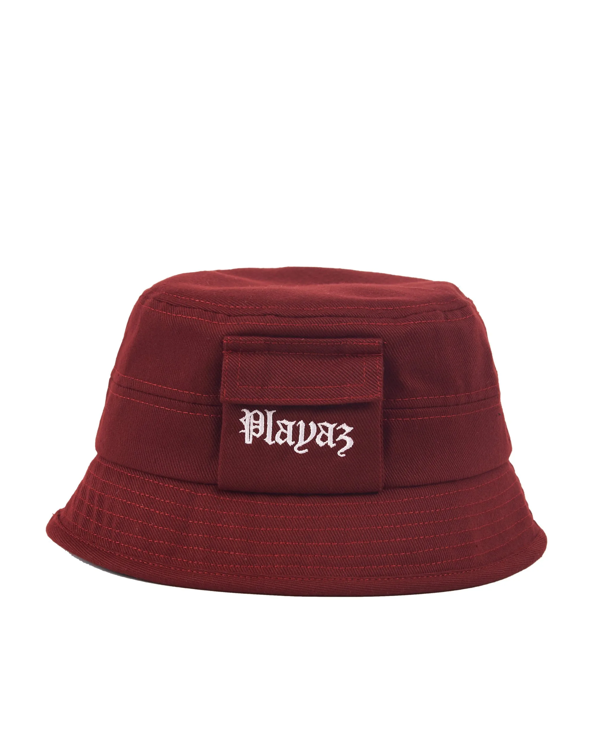 Pocket Bucket Hat Maroon - Image 1