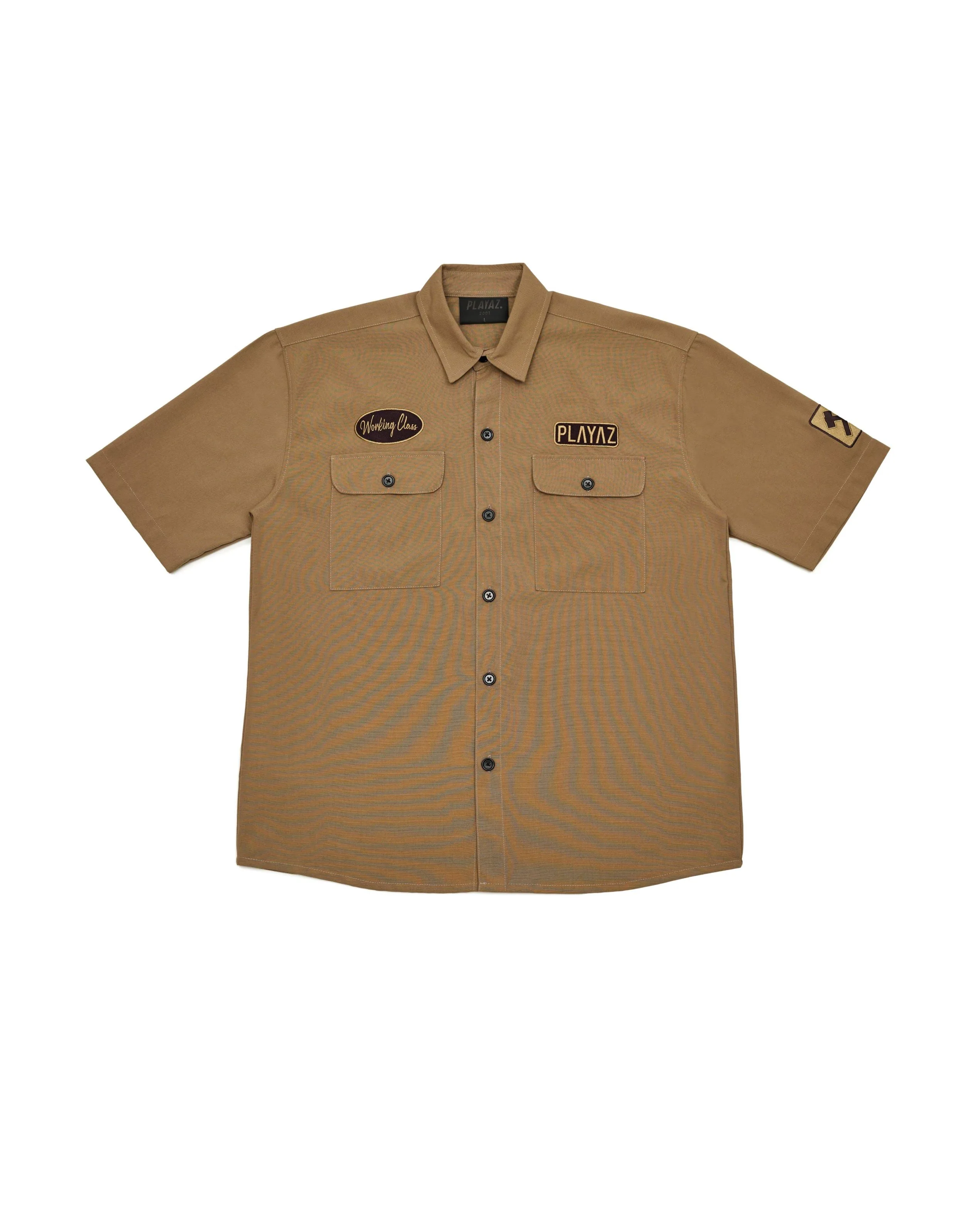 20240626playaz065 Playaz Working Class Short Sleeve (Khakis) - Image 1