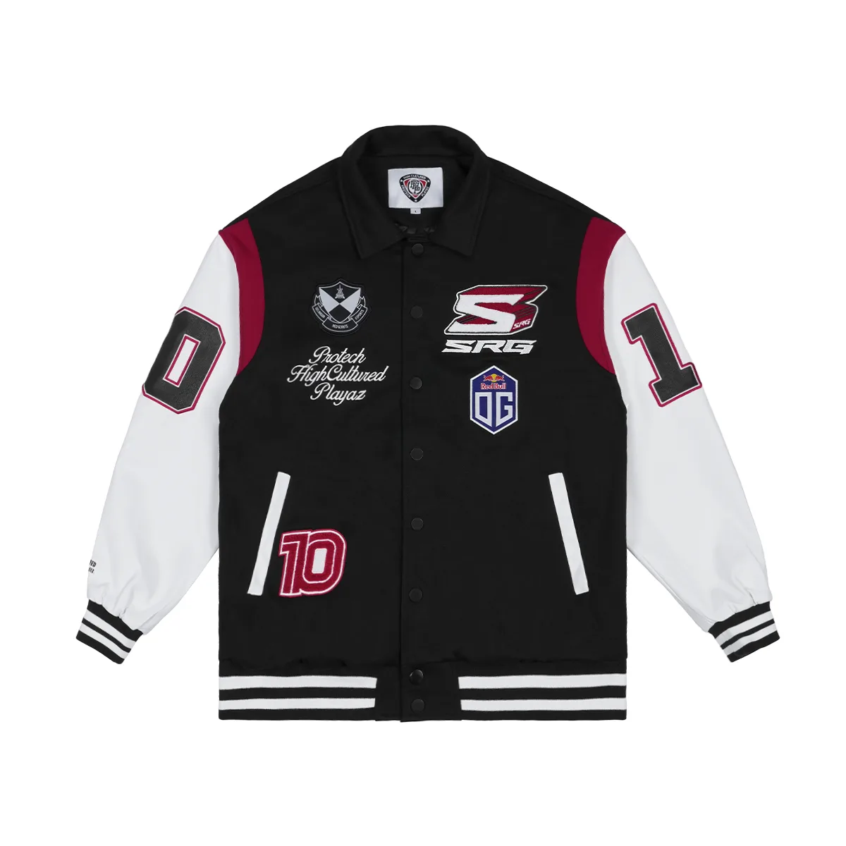 ひさまる*p(R)ojectR® Logo Varsity Jacket SRG OG MSC VARSITY JACKET PLAYAZ x High Cultured x Protech - playaz.my